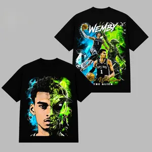 [ 🎉 100% Cotton] Victor Wembanyama 'The Alien' Graphic T-Shirt, Wemby Spurs Nation Fan Tee, San Antonio Basketball Streetwear Shirt, Retro Basketball Player Graphic Apparel, Vintage Sports Fan Gift, Basketball Lover Fashion Tee