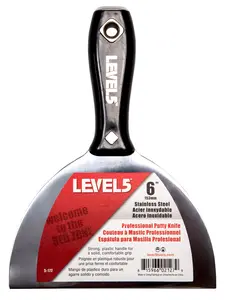 Level5 Tools 6 in. Stainless Steel Putty Knife with Plastic Handle