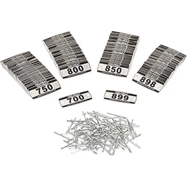 Global Industries 493411B Global Locker Number Plate Kit - Numbered 700-899 - Pack of 200