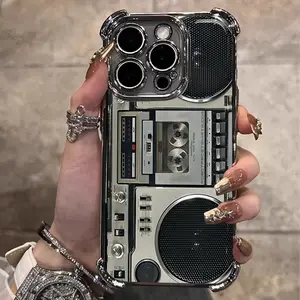 Retro Cassette Pattern Silicone Soft Phone Case For iPhone 17 16 15 14 13 12 11 Pro Max Plus Air - Top Fan's Phone Case Cover as Perfect Gift Get Ready for Halloween