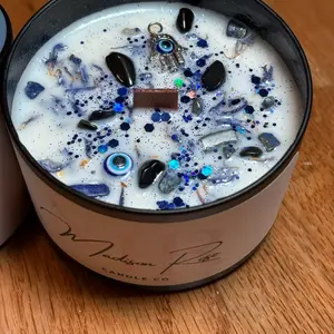 Protection Candle - Scented Dragon’s Blood, Orange, and Vanilla- Hand Poured 100% Soy Wax Jar