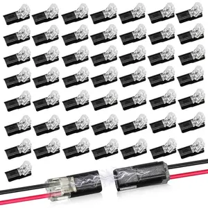 Quick Connect Cable Connector 2 Pin, 50 Pieces, No Tools Required, Reliable Wiring Solution for Car, Lighting, Home Wiring, Quick Connectors