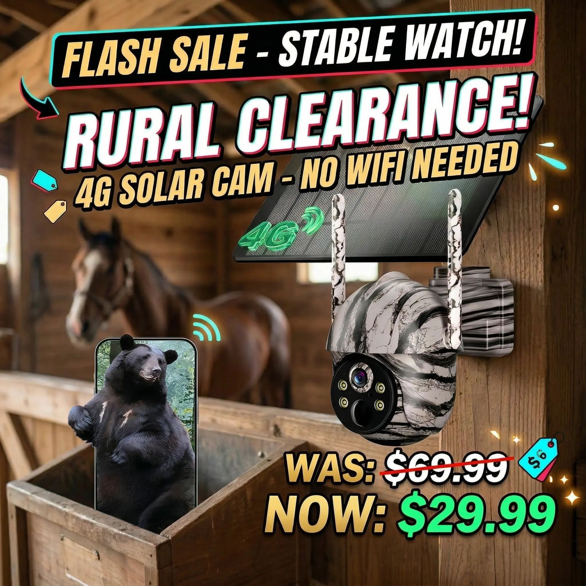 2K No WiFi Solar Trail Camera 3G/4G LTE Cellular Wildlife Camera 3K 360° Pan-Tilt Live View, Support Phone APP Live View And Playback, Action Activation And 0.2 Second Trigger Time, Auto HD Night Vision, Built-in SIM Card, with Solar Panel