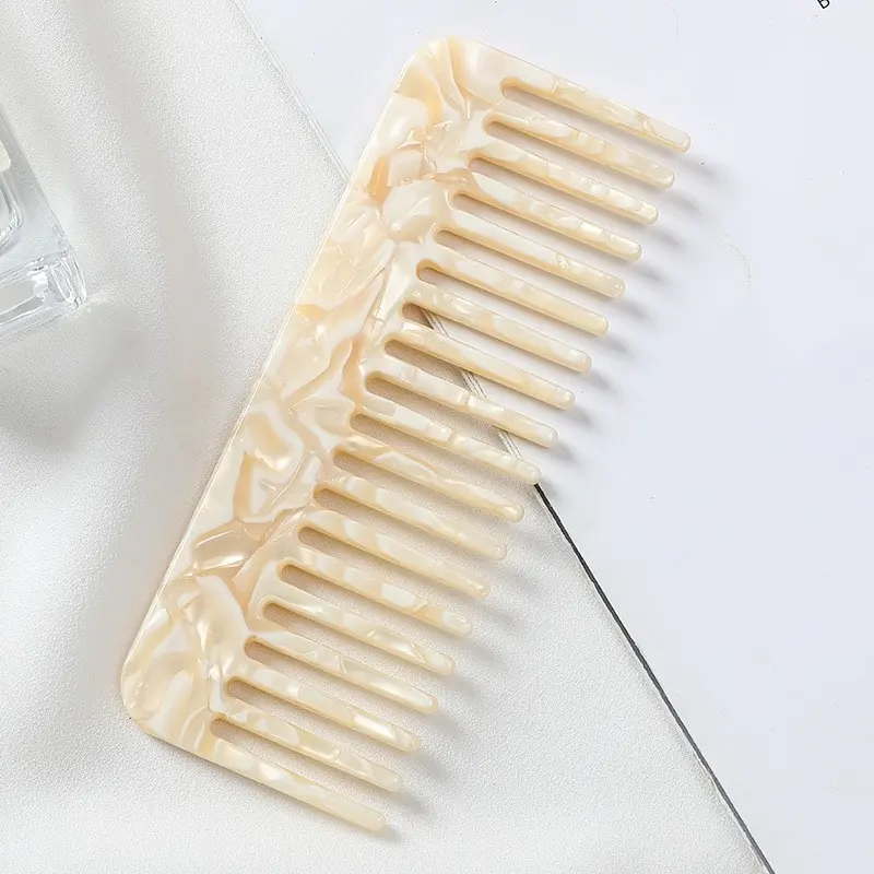 Antistatic Acetate Comb Marble Pattern Hair Brush for Women Men Detangling Scalp Massage Back to School Travel Holiday Essential for Barber Salon Home Styling