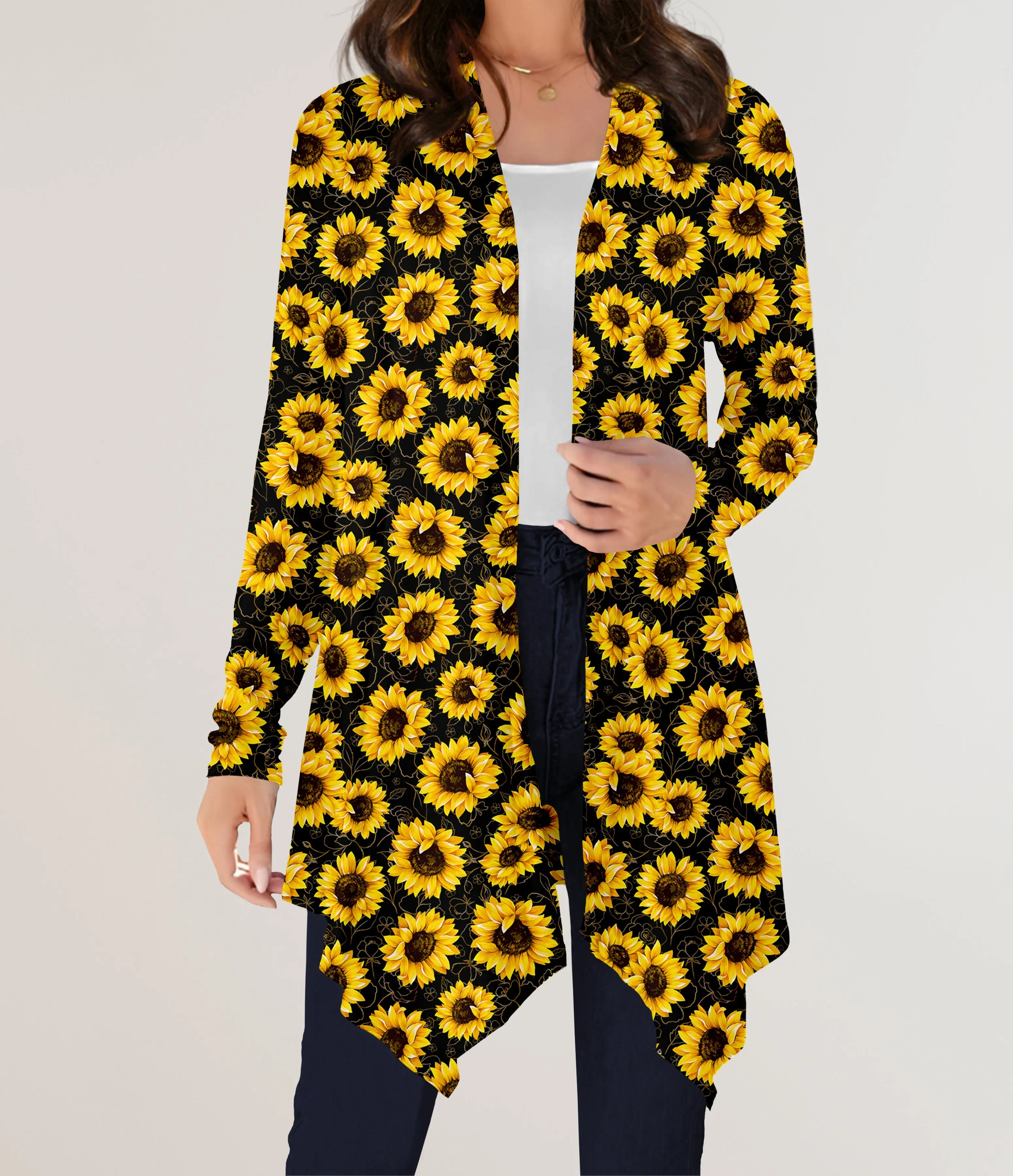 Sunflowers Cardigan w/ Pockets (ready to ship)