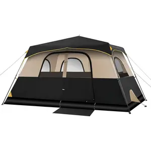 Camping Tent 4/6/8/10 Person Instant Cabin Tent Setup in 60 Seconds with Rainfly & Windproof Portable with Carry Bag for Family Camping & Hiking