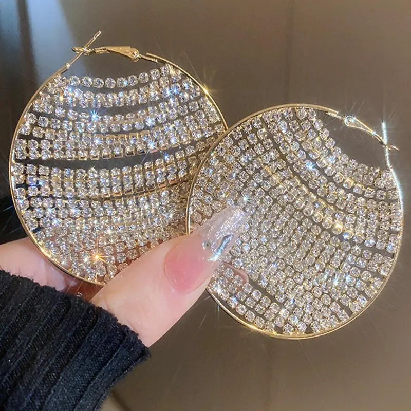 Rhinestone Decorated   Earrings, High Quality Earrings, Fashionable Earrings for Women, Daily Clothing Decor, Trendy All-match & Exquisite Jewelry for Birthday Gift, Rhinestone Decorated Bling, Shining Earrings