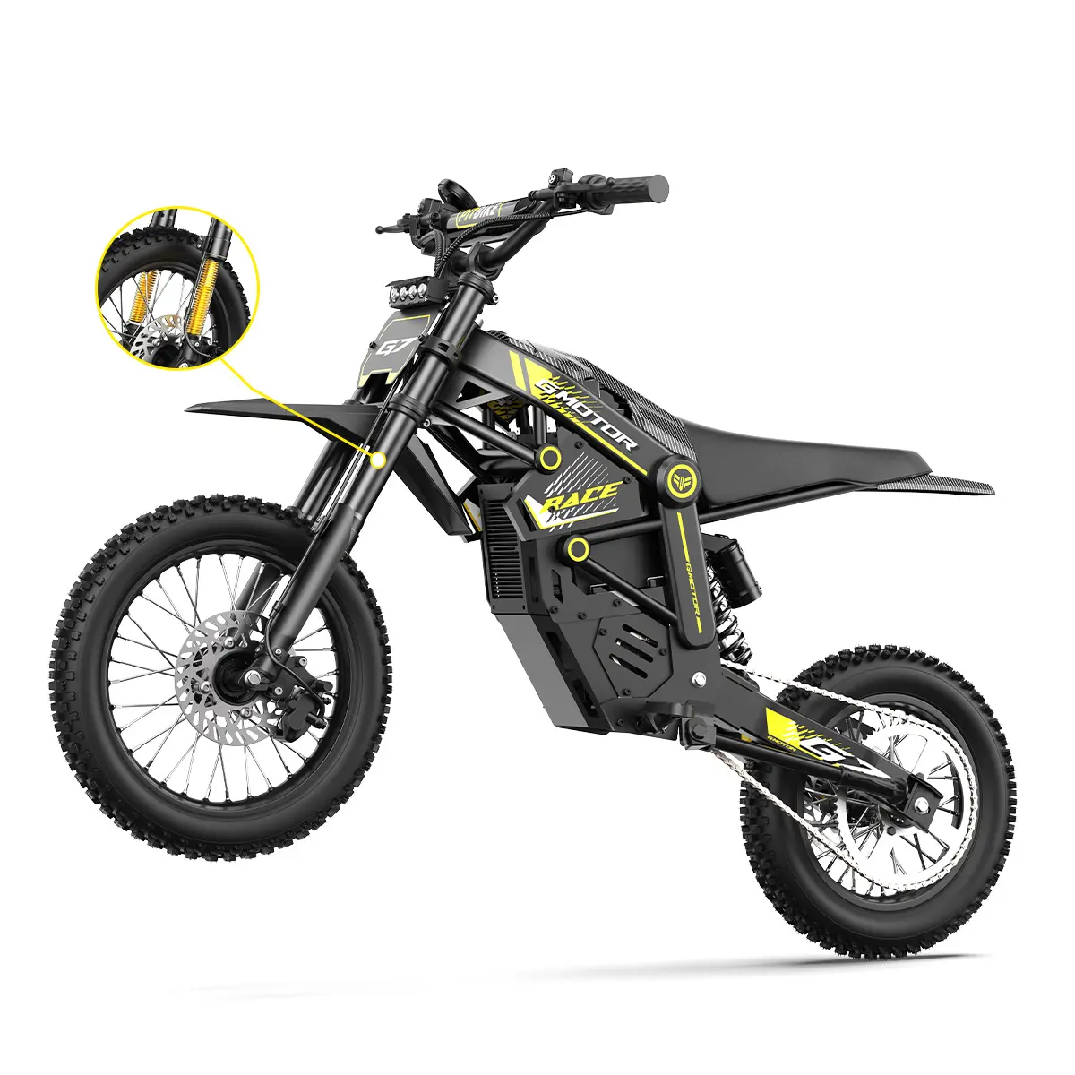 NINEDAY Adult High-Speed E-Bike - 48V 4500W, 40 MPH Top Speed, 60 Mi Range, 3 Modes, Double Suspension, Dual Hydraulic Brakes, 14"/12" All-Terrain Tires, Ideal for Dirt Biking, Off-Roading (Sports & Outdoor Cycling Equipment)