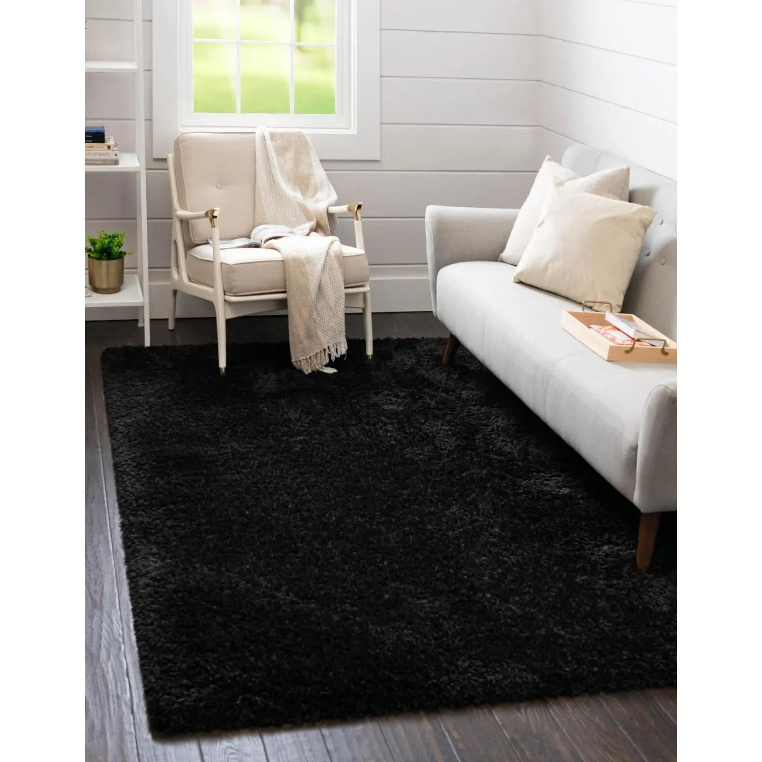 Onyx Black Infinity Shag Rug