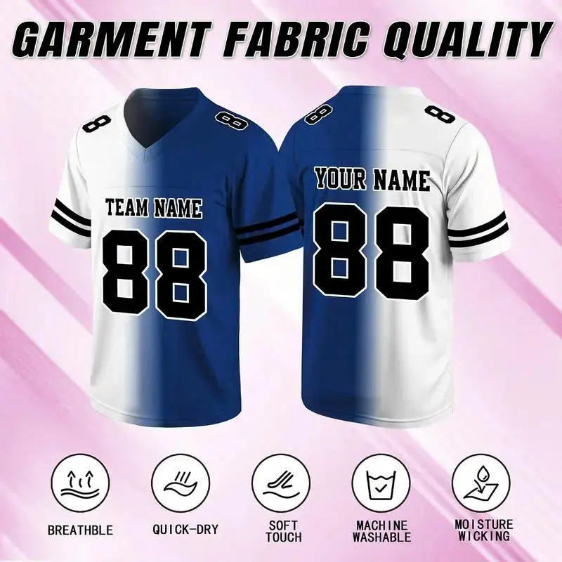 Men’s Custom Football Jersey – Mesh Sports Shirt with Personalized Name, Number & Logo