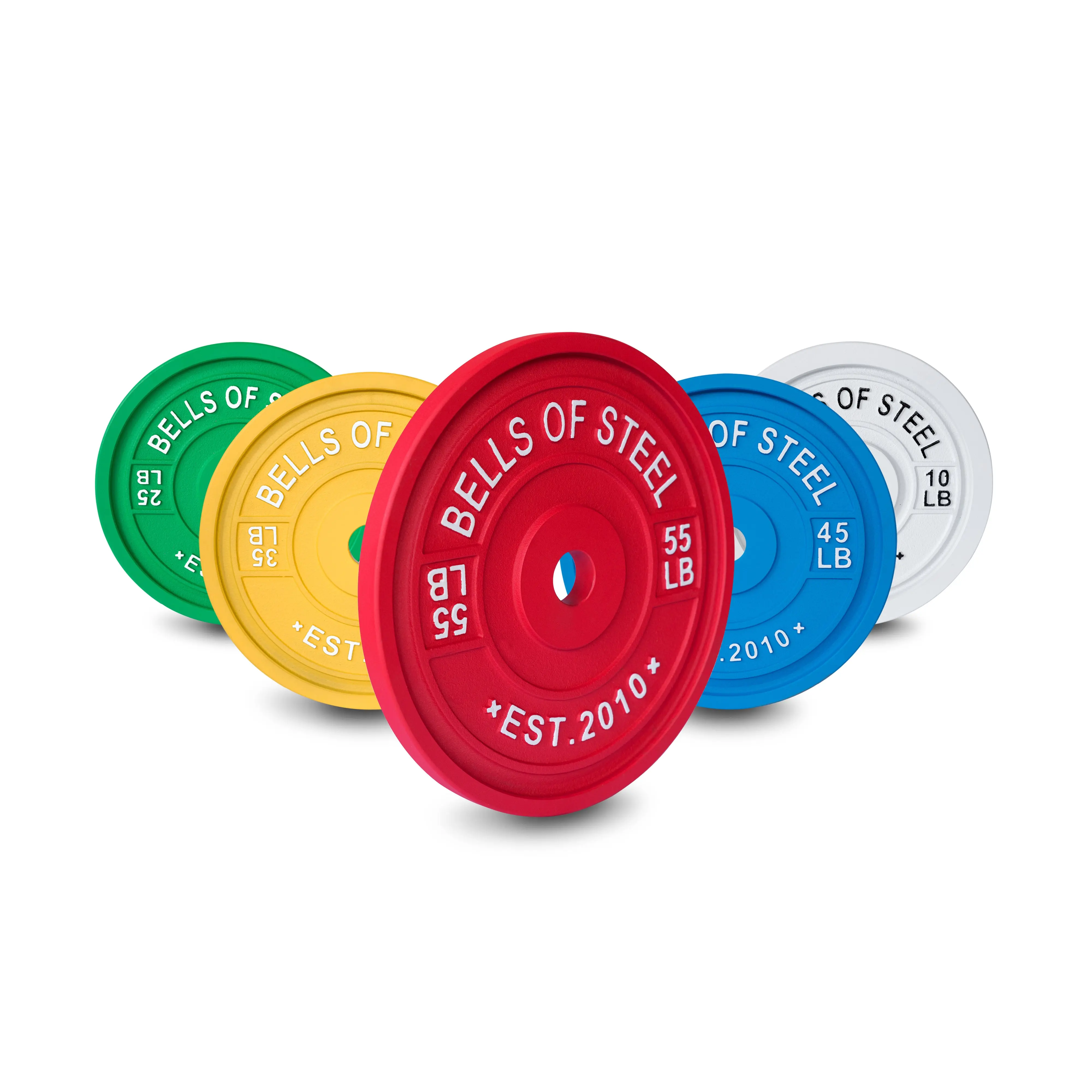 Calibrated Metal Powerlifting Plates in LB, Colour-Coded Cylindrical Weight Plates with Thin Profile for Workout & Fitness Training, Weight Plate Plates