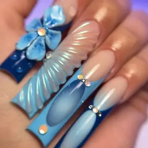 Majestee Luxe XL Blue Ocean Press On Nails