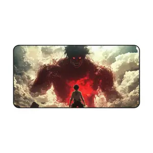 Attack On Titan Anime Desk Mat, Levi Eren Titan AOT Anime Mouse Pad, Keyboard Mat, AOT Anime Desk Mat For Office, Gift For Gamer