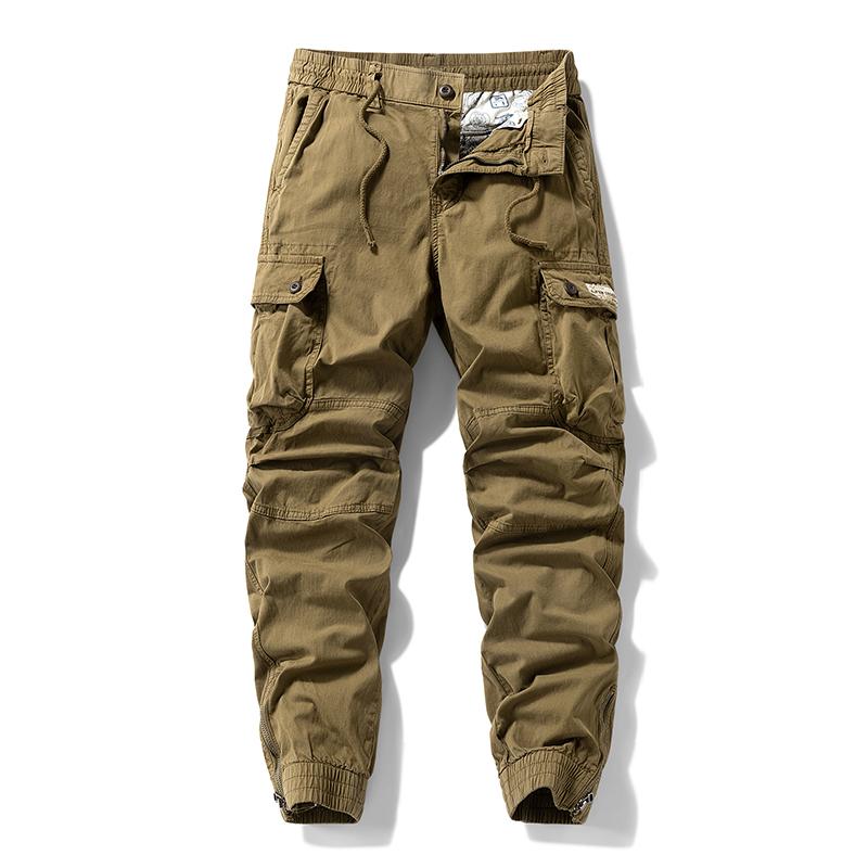 Versatile trendy functional cargo pants for men &mdash; drawstring cuffs, multiple pockets, retro outdoor casual style