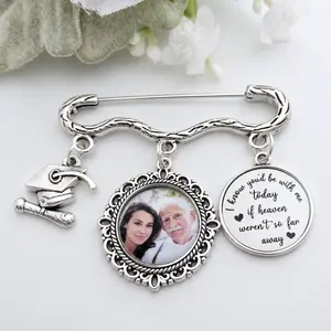 (Custom in Description) Personalized Photo 2026 Graduation Cap Memorial Tassel Picture Lapel Pin, Class 2026 Graduation Pinning Grad Cap Gown Charm Ceremony pin
