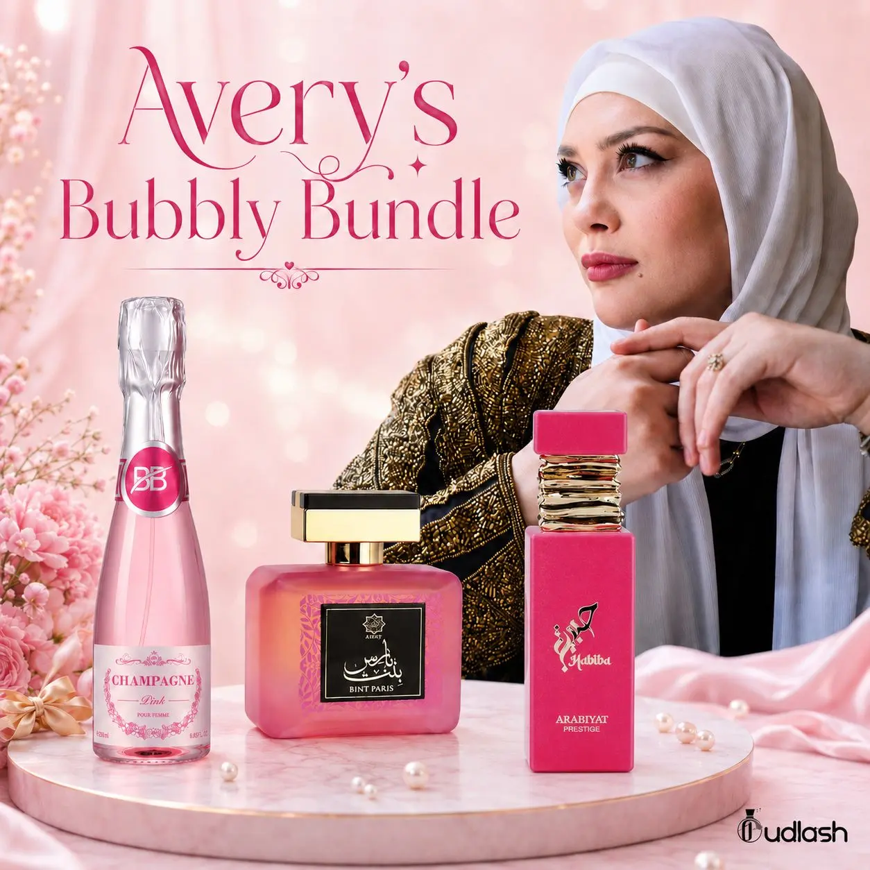 Avery's Bubbly Bundle | Habiba + Bharara Beauty Pink Champagne + Bint Paris | Eau De Parfum | 100 ML | Floral - Sweet & Bubbly Notes