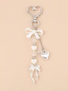 Unisex Faux Pearl Bow Keychain Pendant, Cute Keychain, Beach Series Gift, Key Chain Accessory, Car Accessories for Women, Bag Keychain, Stylish Keychain, Keychain For Bags