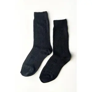 Modal Eyelet Socks in Jet Black