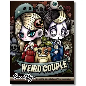 Weird Couple: Coloring Book Features Spooky Adorable Characters, Cute Love Story and More for Stress Relief & Relaxation,romantic journey,