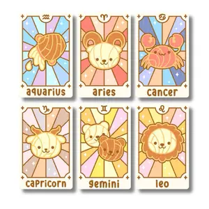 Zodiac Conchas Card Skin, Tarot Card- Super Cute & Durable Vinyl Sticker- Water-Resistant & Versatile for Various Card Sizes, Front Sticker Only