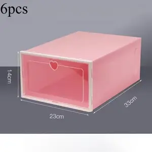 Upgraded thickened multi-color transparent shoe storage box, special modularization for footwear can be stacked with shoe cabinets, high-value transparent storage box body, Clear Plastic Drawers, Plastic Shoeboxes, to create clean home storage.