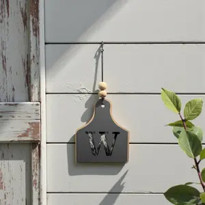 Personalized Hair-On Hide Initial Cow Tag | Custom Letter Wall Decor | Western Farmhouse Door Hanger | Cowhide Monogram Sign | Rustic Personalized Gift
