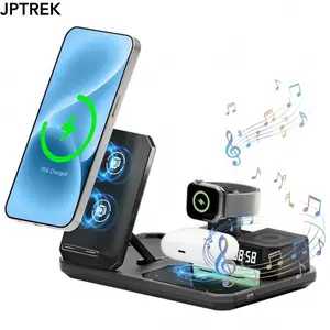JPTREK 6-in-1 Wireless Charging Station with Speaker & RGB Light – Clean Desk Setup Must-Have