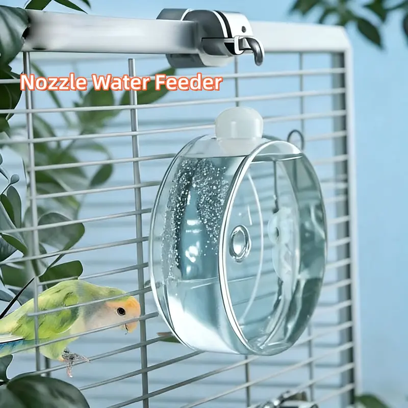 Bird Water Dispenser with Needle‑Point Nozzle, Space‑Capsule Large Capacity Automatic Bird Waterer, Leak‑Proof Instant‑Drink Design, Automatic Functionality for Medium & Large Parrots
