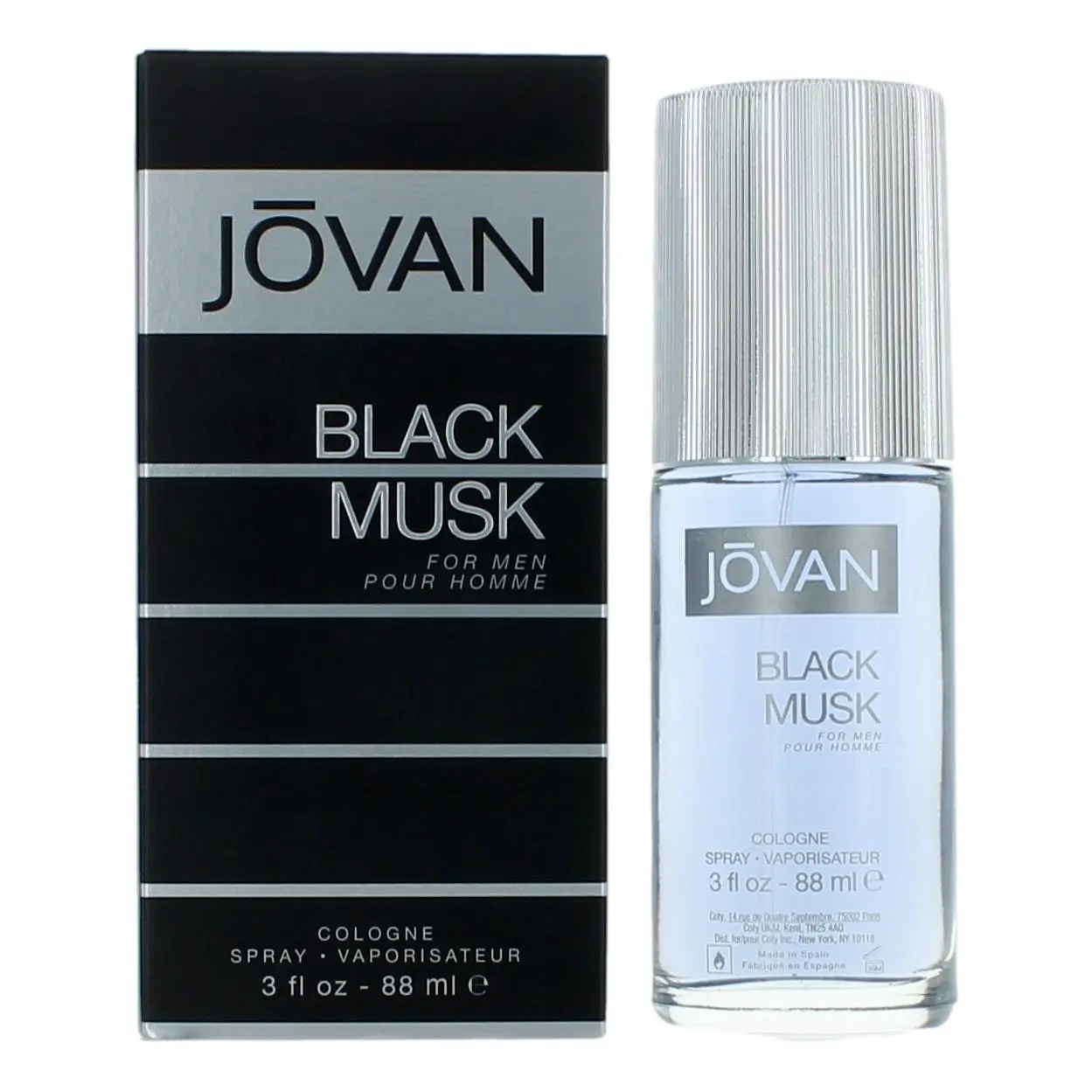 JOVAN BLACK MUSK/JOVAN COLOGNE SPRAY 3.0 OZ (88 ML) (M), 88Ml