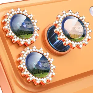 For iPhone 17 Pro/17 Pro Max Camera Lens Protector Film, Shiny Diamond Design, Single Metal Piece, 9h Hardness Anti-Scratch Screen Guard