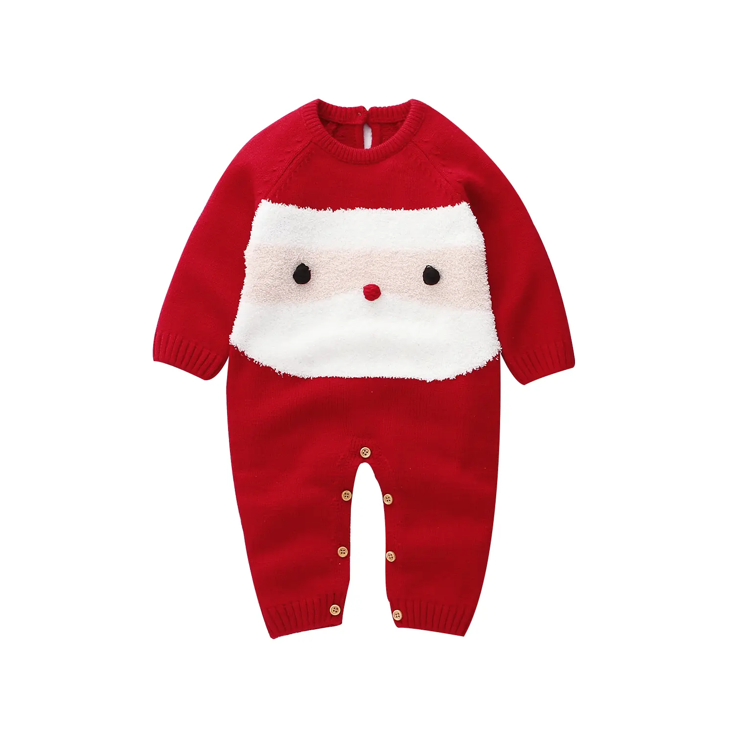 Afunbaby Newborn Baby's Christmas Sweater Romper, Long Sleeve Button Crotch  Wool Bodysuit for Fall and Winter