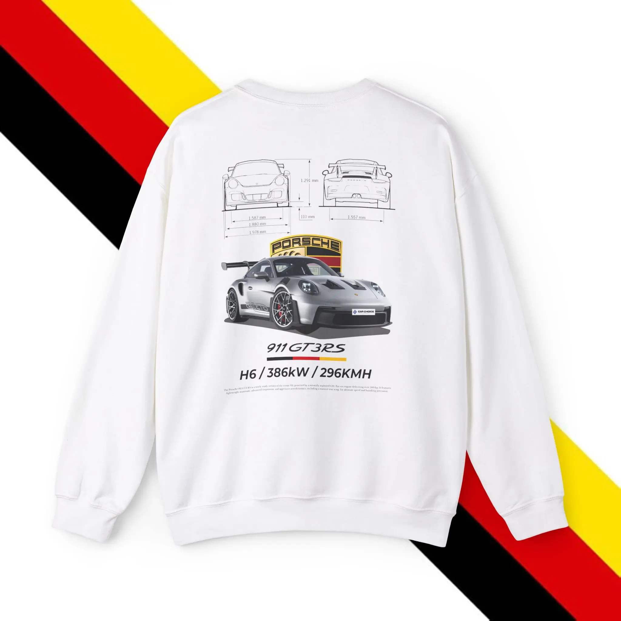 Porsche 911 GT3 RS Sweatshirt, Car Enthusiast Crewneck, Gift for Him, Automotive Apparel, Motorsports Fan Gear