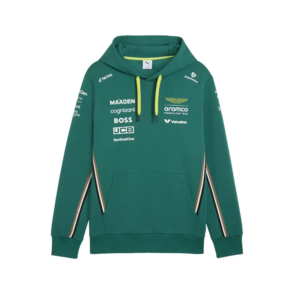PUMA Mens X Aston Martin Aramco F1 Replica Hoodie Racing Casual Outerwear Casual - Green