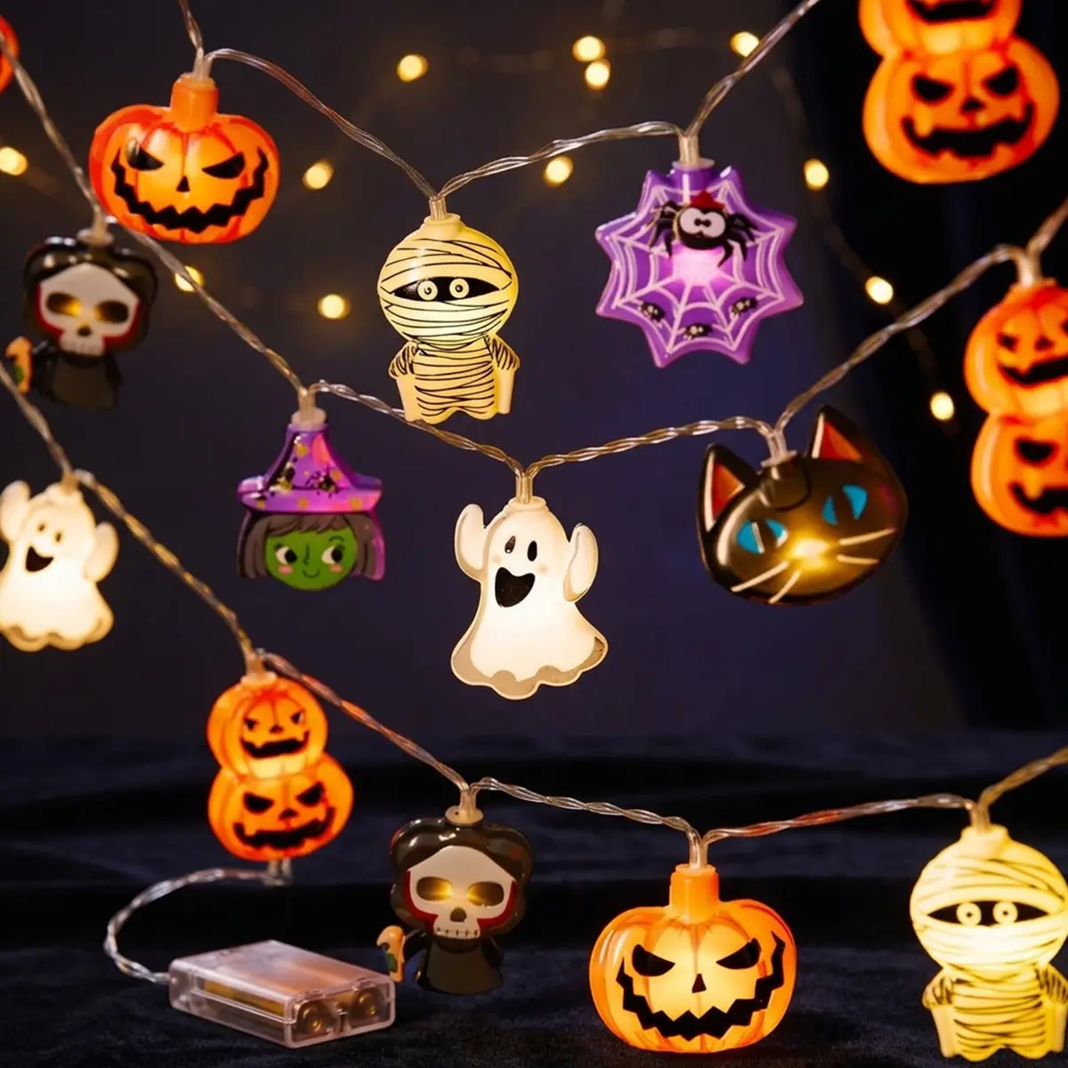 Halloween String Lights - 1.5m 10 LED Lightweight Waterproof Festive Decor for Window, Door, Gift