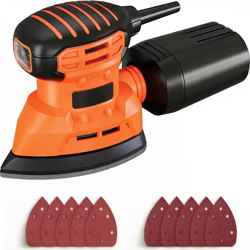 SUMNEW-SHOPElectric Sander & Grinder with 12 Sandpaper Sheets, Dust Collection System - Corded Electric Tool SUMNEW-SHOPElectric Sander & Grinder with 12 Sandpaper Sheets, Dust Collection System - Corded Electric Tool