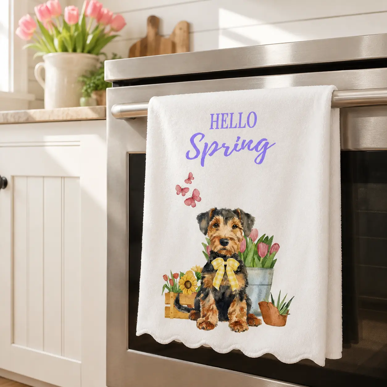 MECE TEXTILE 16"x24" Spring Dog Microfiber Kitchen Hand Towel | 60+ Dog Breeds Design Super Absorbent Quick Dry Fade Resistant Machine Washable | for Dog Mom & Dog Lovers | 2026 Spring Home Decor Mother's Day Gift for Pet Lovers Kitchen Accessories