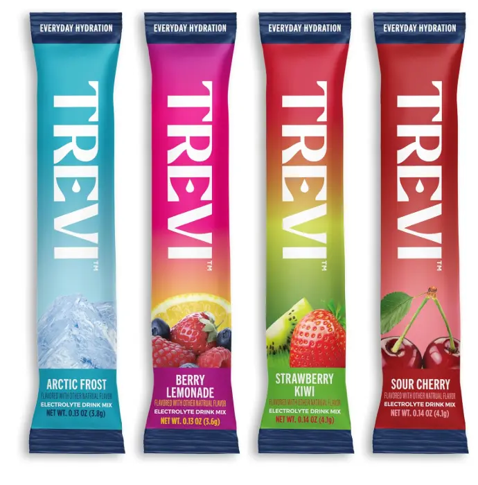 TREVI Everyday Sugar Free Electrolytes - Essential Drink Mix Hydration Powder Packets - 20 Count - Favorites Variety Pack - Sour Cherry, Strawberry Kiwi, Berry Lemonade, Arctic Frost