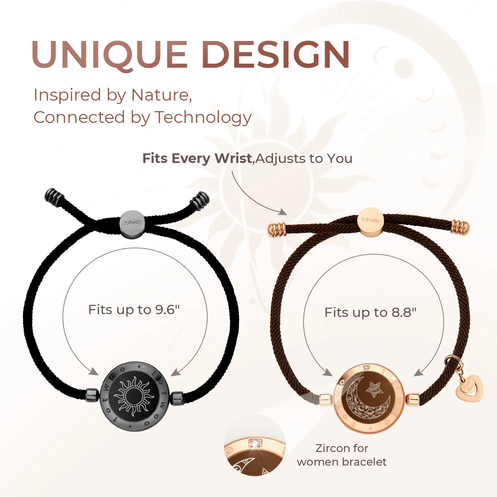 Totwoo Long Distance Touch Bracelets for Couples, Sun & Moon Design, Smart Love Connection, Best Gifts for Boyfriend, Girlfriend, Family & Friends, Relationship & Friendship Wearable Bracelets for Distance Love & Communication Totwoo Long Distance Touch Bracelets for Couples, Sun & Moon Design, Smart Love Connection, Best Gifts for Boyfriend, Girlfriend, Family & Friends, Relationship & Friendship Wearable Bracelets for Distance Love & Communication