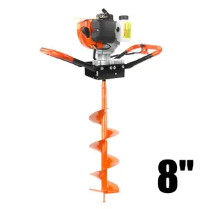 NEOTEC 72CC 2-Stroke Gas Powered Earth Auger Post Fence Hole Digger Equipped with multiple sizes of drill bit combinations, Petrol Drill Borer for Garden & Lawn, Digging