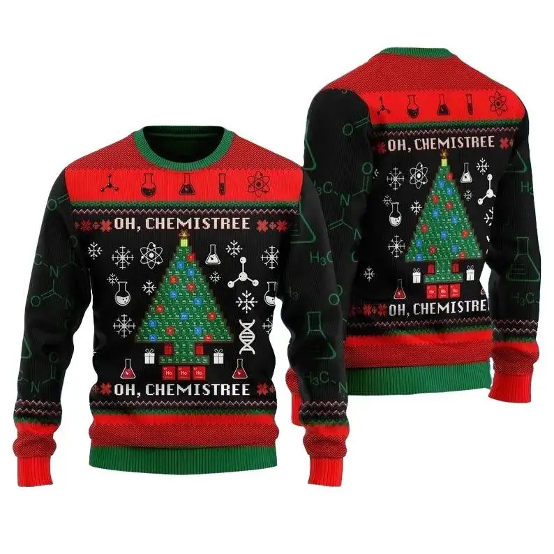 Oh, Chemistree Science Ugly Christmas Sweater, Chemist Lover Xmas Sweatshirt, Christmas Gift For Men Women Kid, Merry Christmas Jumper