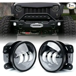 Xprite 4-Inch LED Fog Lights 60W High-Intensity Off-Road Fog Lamp for Driving, DOT Approved Replacement Compatible with 2007-2018 Jeep Wrangler JK JKU