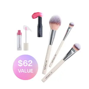 IPSY TikTok Exclusive Bundle Kiss & Shine Trio (Half Caked Brush Set + Context Skin Lip Balm + Beauty For Real Lip Oil)