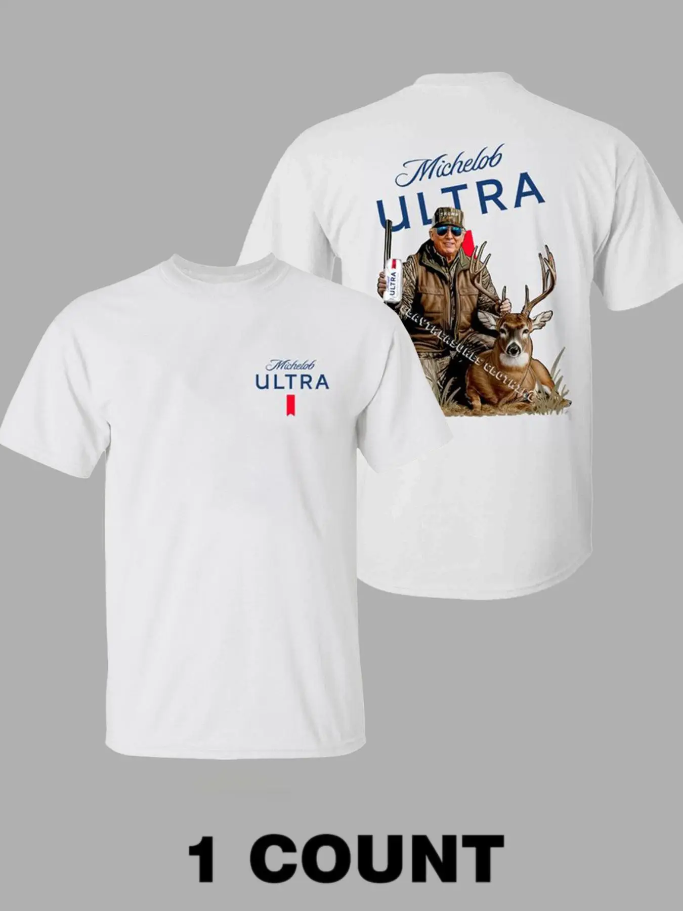 Men's Cartoon Deer & Letter Print Round Neck Tee, Regular Fit Casual Short Sleeve T-shirt for Summer, Men's Top for Outdoor Daily Wear