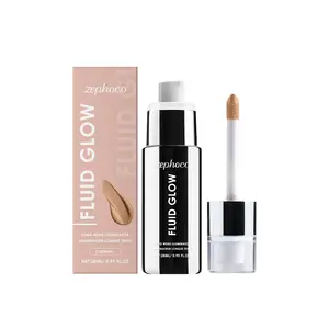 Zephoco Caramel Highlighter Makeup Liquid, Natural Face Glow Enhancer, Brightening Contouring Serum, Matte Finish