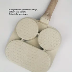 Three-piece Non-stick Pot Kitchen Cooker, Large Capacity Pot Set Pancake Pot Soup Pot Breakfast Egg Pot Kitchen Induction Pot And Pot Cooking Kit Beige