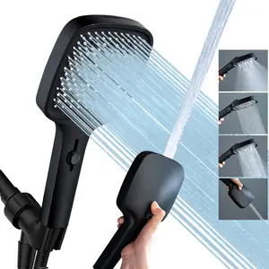 High-pressure Adjustable Handheld Shower Head with Four Spray Modes Complete with Holder and Hose Must-have Bathroom Accessory