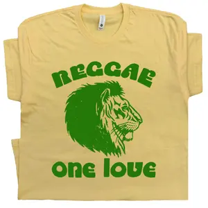 Reggae T Shirt One Love Vintage Reggae Shirt Cool Retro Rasta Zion Lion Tee Band Concert Shirts Bob 70s Jamaica Marley T Shirt Men Women
