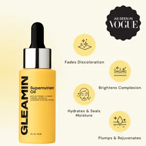 Gleamin Supernutrient Oil - Concentrated Brightening Boost for Stubborn Discoloration with Jojoba & Turmeric for Intensive Skin Repair & Even Tone