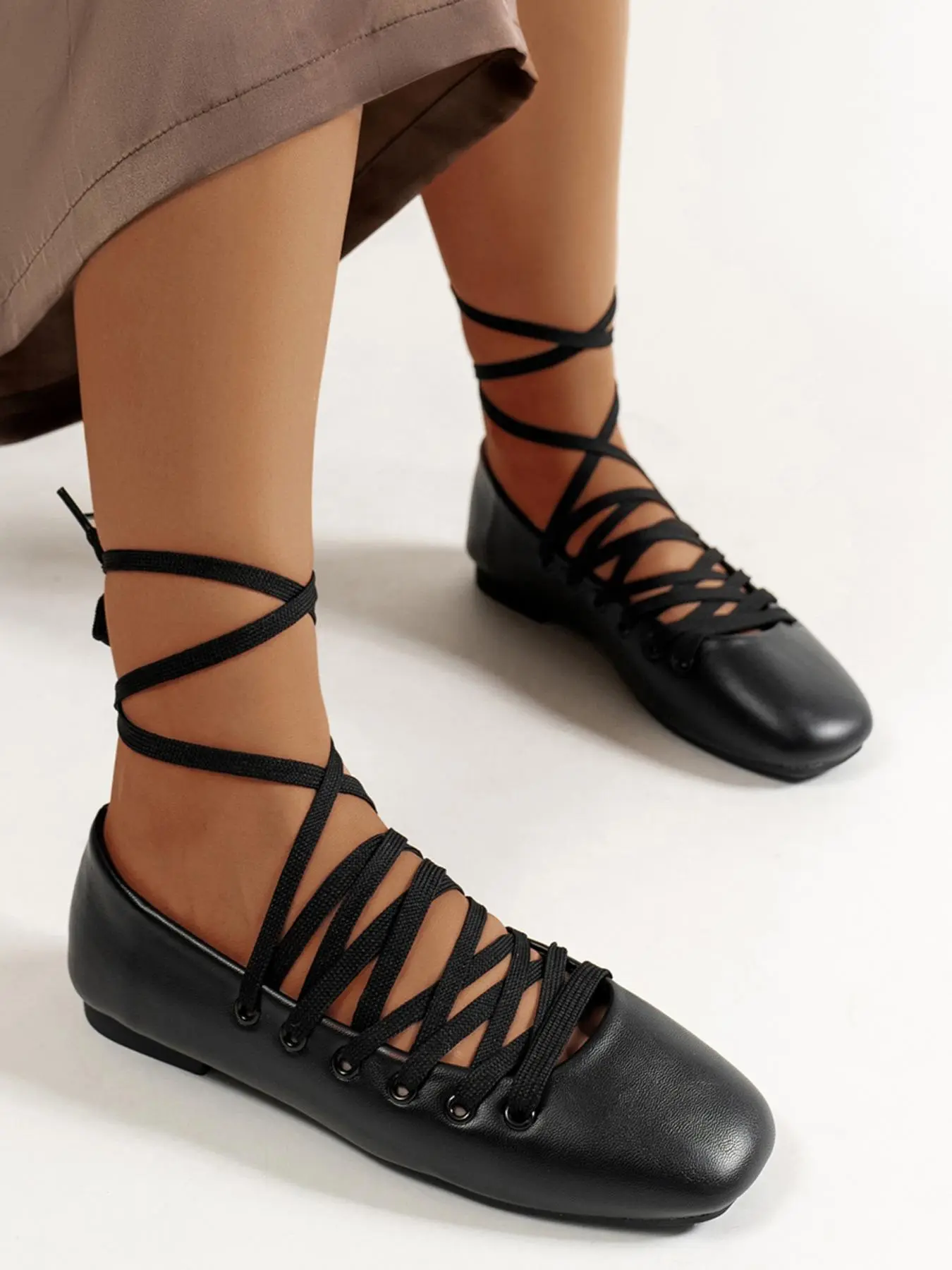 Women's Plain Lace Up Pu Leather Dance Shoes, Comfortable Dance Shoes for Daily Wear, Fashionable Dance Shoes for Women, Valentine's Day Gift, Dance Footwear, Dancing Shoes