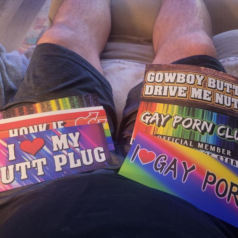 10Pcs Funny LGBT Magnetic Car Stickers Set Rainbow Pride Bumper Decals for Car Truck Laptop Luggage Window Waterproof Colorful Vinyl Car Accessories Unique Prank Stickers